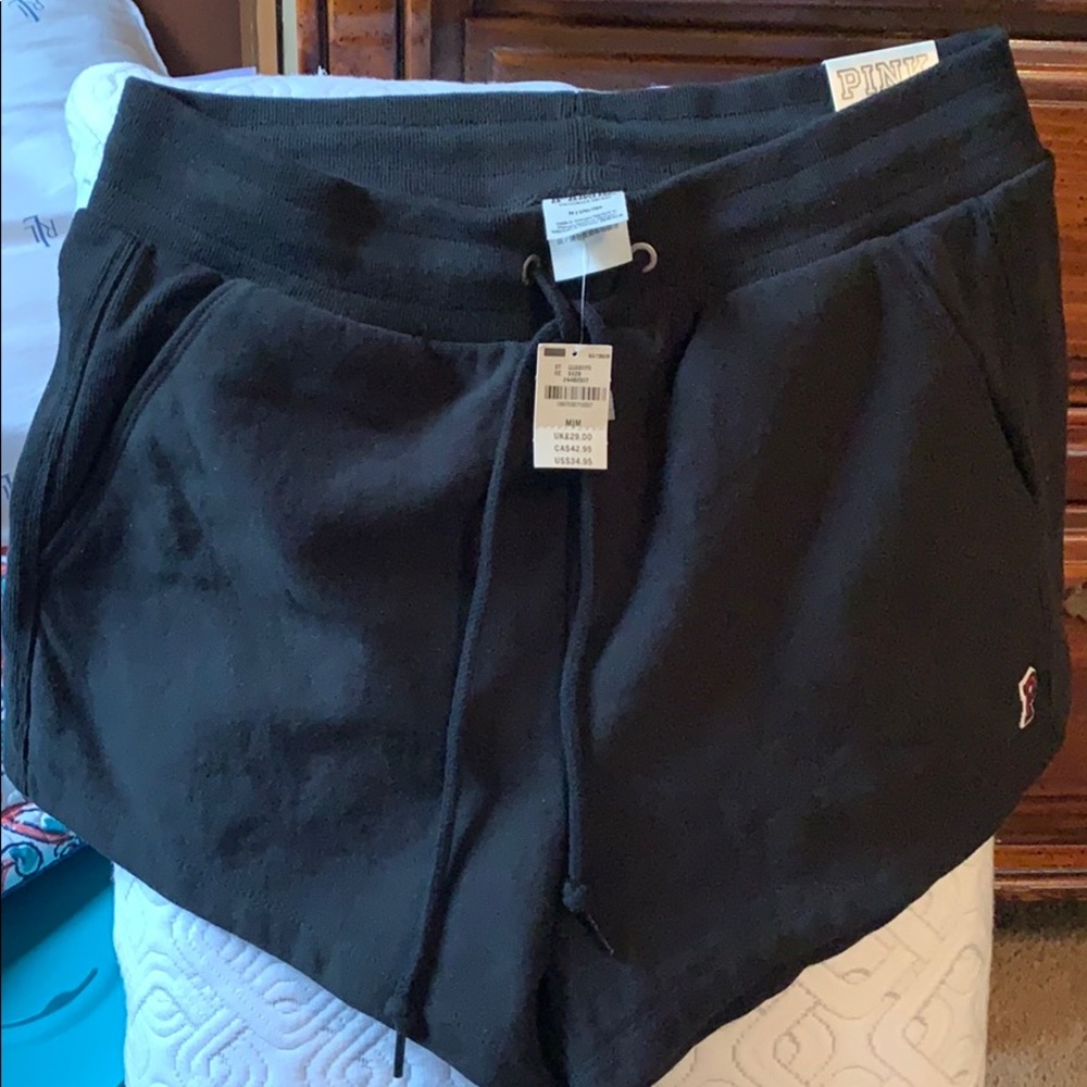 Pink fleece shorts